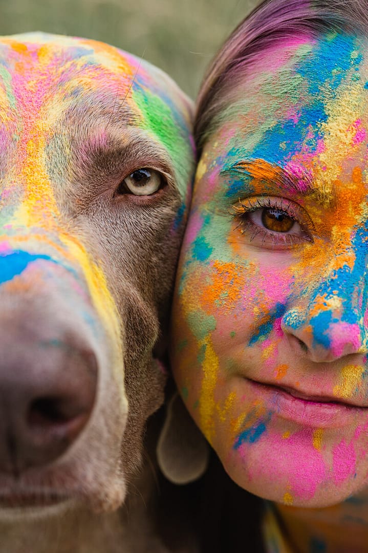 kleurpoedershoot hond